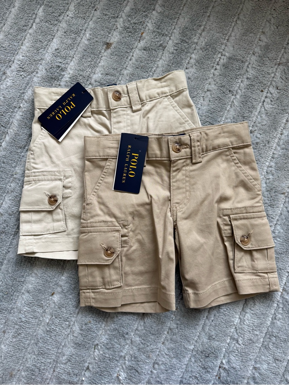 Polo by Ralph Lauren Boys' Cargo Shorts in Tan and Cream